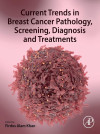 Cover of "Current Trends in Breast Cancer Pathology." Features a detailed, pink-tinted 3D rendering of a cell. Edited by Firdos Alam Khan.