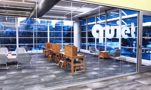 Quiet Study room located on the second floor of Auraria Library.