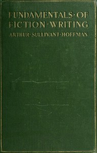 Green book cover titled "Fundamentals of Fiction Writing" by Arthur Sullivan Hoffman. The font is traditional, with a classic and scholarly tone.