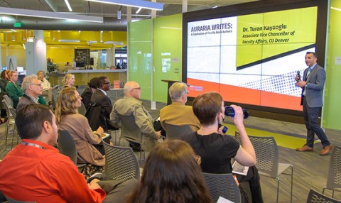Auraria Writes: A Celebration of Faculty Book Authors Auraria Writes event hosted at the Discovery Wall
