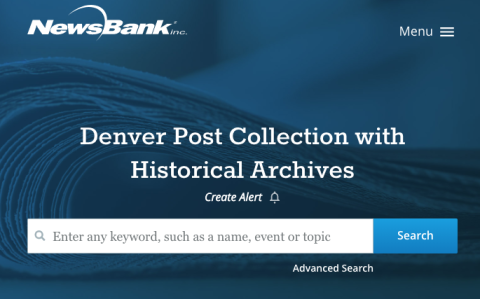 Screenshot of Denver Post Historical Archive Database List Denver Post Historical Archive Database List