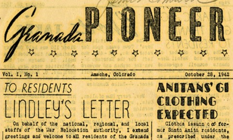 Granada Pioneer Newspaper. Image Source: Auraria Library Digital Collections Image of from page for Granada Pioneer newspaper from 1942.