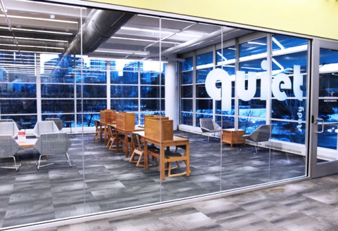 Quiet Study space at Auraria Library. Photo by: Jane Hood Quiet Study room located on the second floor of Auraria Library.