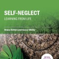 Book cover titled "Self-Neglect: Learning from Life" with green background, featuring a leaf on textured brown wood.