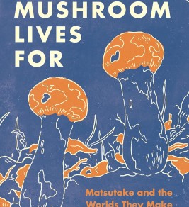 Book cover of "What a Mushroom Lives For" by Michael J. Hathaway. Features illustrated orange mushrooms on a navy background with white text.
